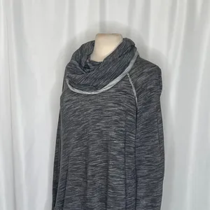 FREE PEOPLE FP Beach Cacoon Cowl Neck Knit Top Gray Space Dye X-Small Small thumbnail 7
