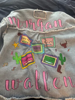 Morgan Wallen Jean Jacket Blue Size XL thumbnail 2