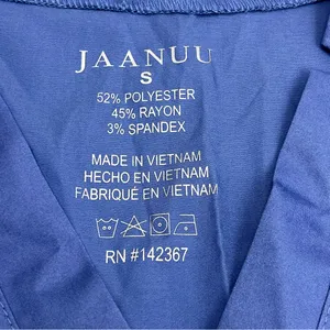 Jaanuu Ceil Blue Scrub Top Womens Size Small Relaxed V-neck Pockets J96124 NEW‎ thumbnail 2