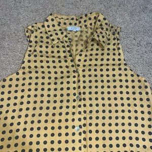 Rosemarine Italian Polka Dot Button Front Sleeveless Linen Dress Small‎ thumbnail 5
