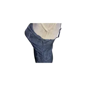 Lena Ruched Drawstring Slip Dress Navy Blue Floral Print Spaghetti Strap‎ Size S thumbnail 5