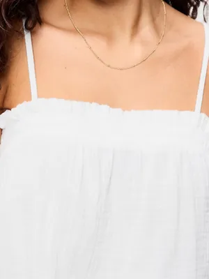 Old Navy Crinkle Gauze Tank Top Spaghetti Strap XXLT Key Hole Elastic Tie Back thumbnail 3