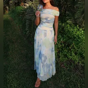 Abercrombie & Fitch Giselle Drop-Waist Mesh Maxi Dress XSP thumbnail 4