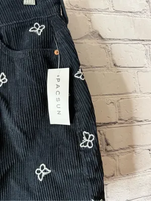 PacSun Black Embroidered Corduroy Mini Skirt 25 thumbnail 5