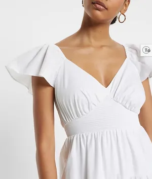 Express White Ruffle Maxi Dress thumbnail 3