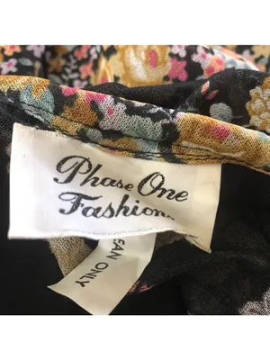 Vintage 80s Floral Full Swing Dress Black Boho Medium thumbnail 8