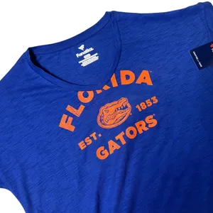 NEW Florida Gators V-Neck T-Shirt Women S‎ Blue Oversized Fanatics College Tee thumbnail 2