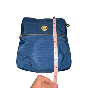 Baggallini Hanover Crossbody Bag Blue Nylon Turn‎ Lock Adjustable Strap Medium thumbnail 7