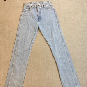 Wrangler High Rise Straight Leg Jeans Size 9x34 Light Wash Denim Vintage Boho thumbnail 1