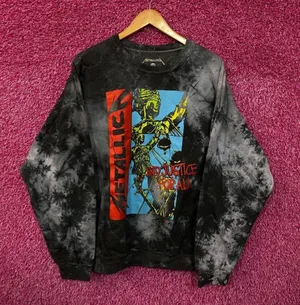 Metallica And Justice For All Tie Dye Oversized Crewneck Sweater S/M thumbnail 1