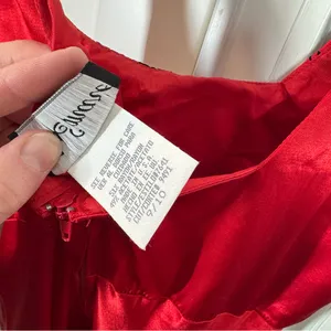 Vintage Y2K Be Smart Red Goth Dress Dark Romance Velvet‎ Rose Midi Maxi Dress thumbnail 6