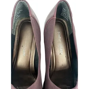 Vintage Naturalizer Jeannie Pumps Women 7.5 M Burgundy Fabric 2" Block Heel thumbnail 11