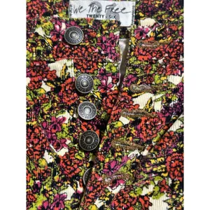 Free People We The Free Women Size 26 Sun Chaser Floral High Rise Corduroy Pants thumbnail 5