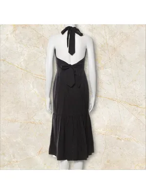 REBECCA VALLANCE Black Tiered Midi Dress Size Medium / US 6 / UK 10 thumbnail 3