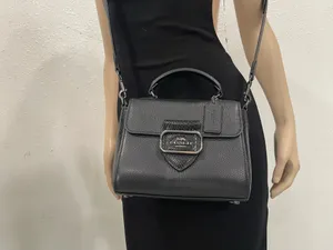 Coach Demi Sufflette Black Pebbled Leather Shoulder Bag Vintage Pouch Purse thumbnail 3