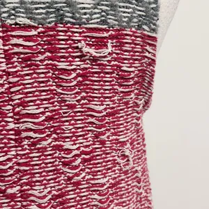 Anthropologie Sleeping On Snow Red Ivory Quillins Jacquard Open Vest Duster M/LP thumbnail 10