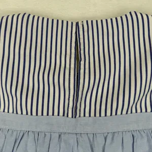Pomander Place Womens Blue Striped‎ Tiered Babydoll Dress XS Cotton Colorblock thumbnail 12
