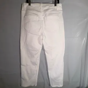 J. Jill Denim Womens White High Rise Straight Leg Crop Raw Hem Jeans 4 Petite thumbnail 2