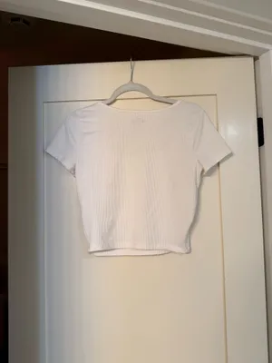 Hollister White Must Have Collection Ribbed Baby Tee thumbnail 2