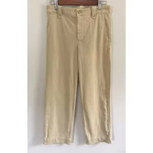Faherty Women's Coastline Stretch Chino Wide Leg Casual Cotton Khaki‎ Pants Sz 4 thumbnail 3