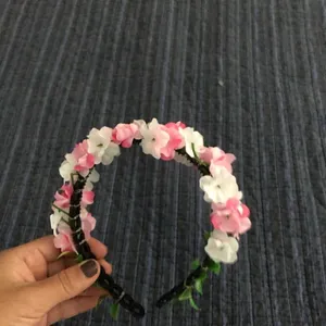 Flowers crown for maternity photo shoot Pink thumbnail 2