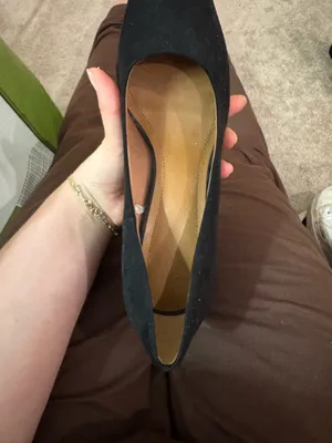 H&M Black Suede Block Heel Pumps thumbnail 3