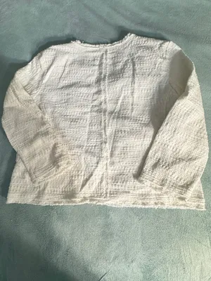 Ann Taylor White Textured Open-Front Jacket thumbnail 11