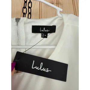 NWT Lulus Blissful Love Ivory Cutout Mini Skater Dress Party Night Out Flowy M thumbnail 6