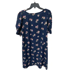 Chelsea28 Floral Puff Sleeve V-Neck Navy‎ Shift Dress Size Large thumbnail 10