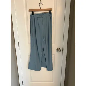 Halara Wide Leg‎ Wrap Pants Dusty Blue High Waisted Side Tie Small Tall thumbnail 6