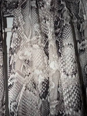 Lightweight Snake-Print Scarf in Black and Cream thumbnail 3