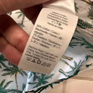 J CREW Palm Trees Tropical Printed Cotton Button Down Puff Sleeve Top Sz Medium thumbnail 7