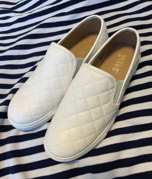 Brash White Quilted Slip-On Loafers thumbnail 1