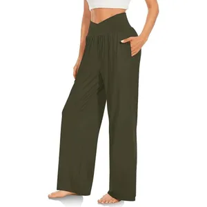 TARSE Olive Green Comfy Crossover Waist Stretchy Lounge Pants XL thumbnail 8
