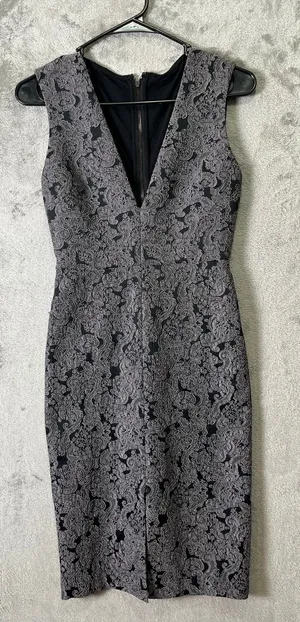 Alice + Olivia Black Lace Mini Dress XS V-Neck Cocktail‎ Party Elegant Size 0 thumbnail 1