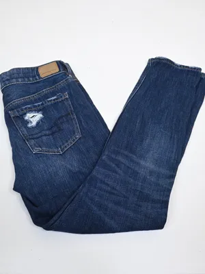 American Eagle Women's 4 Tomgirl Dark Wash Jean thumbnail 3