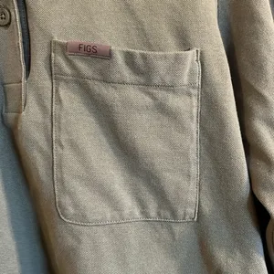 FIGSPRO Pique Longsleeve Polo Top Olive‎ Green Medium thumbnail 3