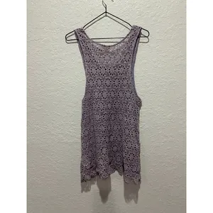Anthropologie Pins & Needles Women's Purple Crochet Tank Sz L Beachy Boho thumbnail 6