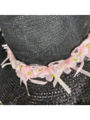 Handcrafted Cowboy Hat Floral Applique Black OS thumbnail 10