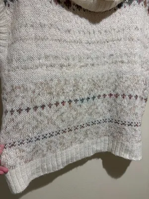 Free People Snow Bunny Sweater Vest Oversized Turtleneck Fair Isle thumbnail 3