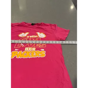 Gildan Girl Loves Her Packers T Shirt‎ Pink Football Fan Womens small medium thumbnail 3