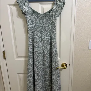 Abercrombie & Fitch Sage Green Floral Maxi Dress Summer Spring thumbnail 7