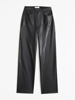 Abercrombie & Fitch Vegan Leather High Rise Loose Pant in Black Size 28 / 6 NWT thumbnail 8