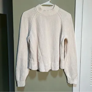 Old‎ Navy Women's Size Medium Shaker-Stitch Sweater Crewneck Creme De La Creme thumbnail 3
