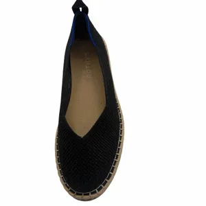 Rothy’s The Espadrille Flat in Black Boardwalk Knit Size 6.5 Jute‎ Sole Slip On thumbnail 11