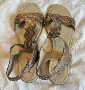 Rialto Gemma Low Wedge Slingback Sandals Bronze Gold Balls NO SIZE Approx 7-7.5 thumbnail 5