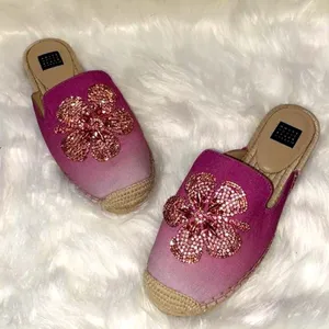 White House | Black Market JEWELE CANVAS‎ OMBRÉ ESPADRILLE SLIDES 7 A20 thumbnail 1