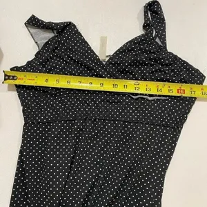 Feathers Black Polka Dot Midi Dress - Size M thumbnail 3