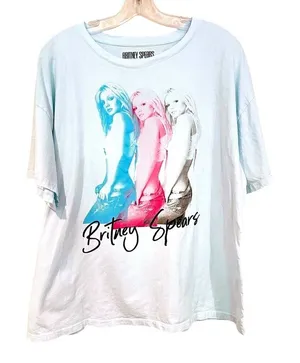 Britney Spears Concert Tshirt Tee Women's XL Light‎ Blue Festival 100% Cotton thumbnail 1