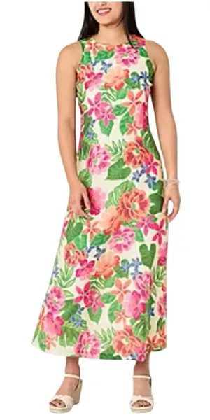 Willow Glenn Floral Sleeveless Maxi Dress Women’s Size M Hourglass Colorful thumbnail 1